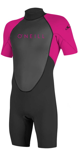 2025 O'Neill Youth Reactor II 2mm Back Zip Shorty Wetsuit 5045 - Black / Berry